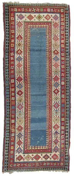 Nagel Auction September 7, 2010. Lot 114, Genje "Met Hane" long rug, Caucasus circa 1870. 236 cm x 100 cm. Full catalogue online now www.auction.de        