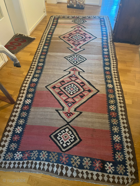 A very nice camel ground Shahsavan kilim from Northwest Persia. Size: ca. 363x142cm / 11‘9ft by 4‘7ft http://www.najib.de               