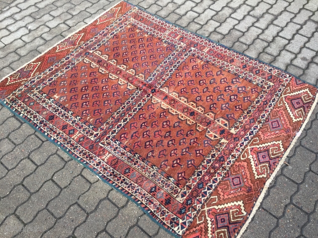 Antique Turkmen Yomud Ensi, size:  170x130cm / 5'6''ft x 4'3''ft                      