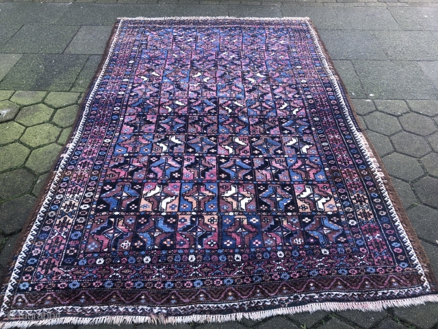 Antique Turkmen inspired Kordi rug with Aina gul design, good condition. Size: 265x180cm / 8'7''ft x 6ft. Origin: Khorassan province, North-East Persia           