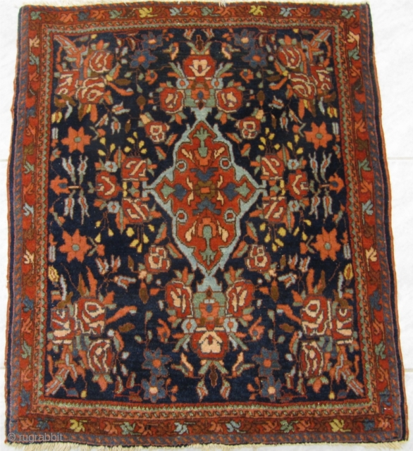 Antique Persian Bidjar Poshti. Circa 1900. Size: 75x63cm                         