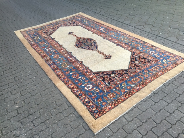 Antique Persian Hamedan carpet with a beautiful camel ground color, very decorative, good condition. Size: ca. 365x210cm / 12ft x 6'9''ft            