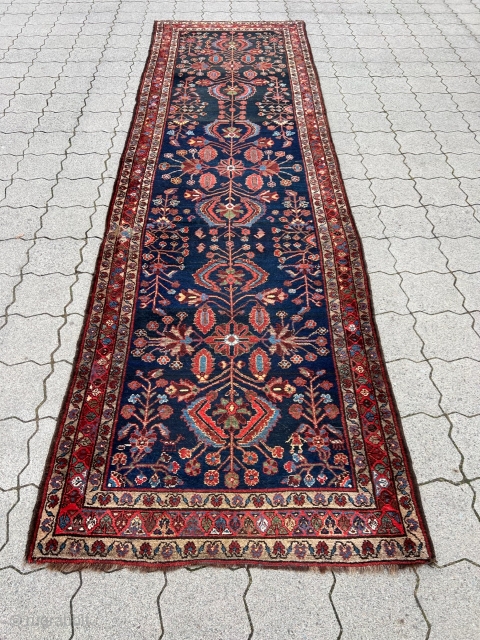 Antique Persian tribal runner, wool foundation. 19th century, size: ca 355x105cm / 11‘7ft by 3‘4ft                  