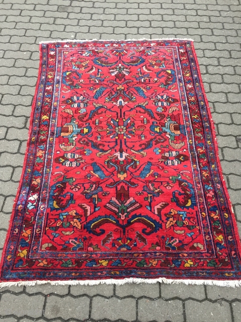 Antique Persian Lilian rug, size: 195x130cm / 6'4''ft x 4'3''ft                       