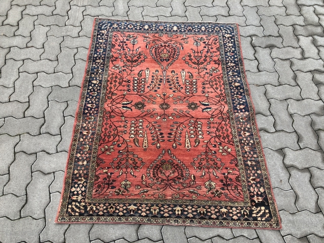 Antique Persian Sarouk Ferahan rug, size: 145x107cm / 4'8''ft x 3'6''ft                      