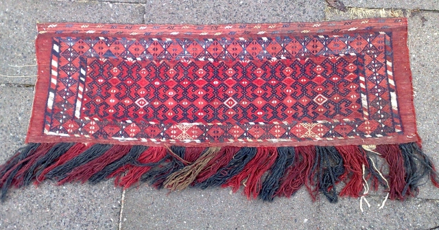 Antique Turkmen Tekke flatweave Torba . Age : 2nd half of 19th century. Size : ca 102cm x 34cm . Good quality . Nice collector´s piece.       