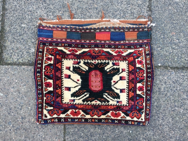 A lovely small personal bag or so called "chanteh" woven by Afshar tribes of South-Persia, nice collector´s piece, size: ca. 40x35cm / 1'3''ft x 1'1''ft        