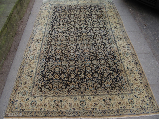 Antique Persian Nain "Tudeshk" rug.Age:ca.1930. Very fine weave. With silk highlights. Size: ca 255x160cm /  8'4'' x 5'3''              