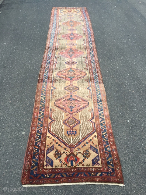 Camel ground Persian Sarab runner, size: ca. 445x95cm / 14'6''ft x 3'1''ft , age: circa 1920                 