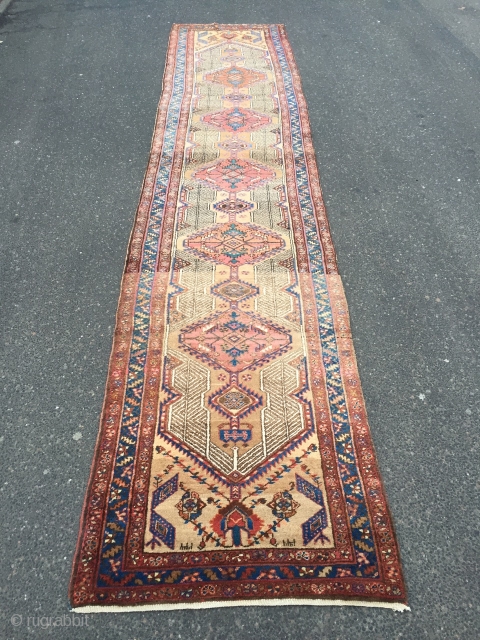 Camel ground Persian Sarab runner, size: ca. 445x95cm / 14'6''ft x 3'1''ft , age: circa 1920                 
