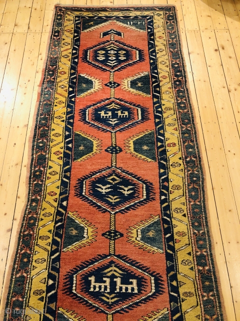 Very decorative antique Northwest Persian runner, size: 330x100cm / 10'9ft by 3'2ft                     