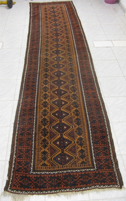 Beautiful antique Baluch runner. Very decorative. Size: ca 370x93cm / 12'2'' x 3'                    