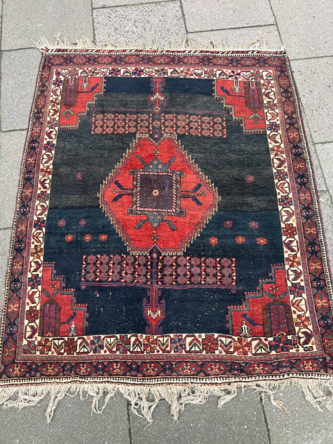 From an old German estate: Antique Afshar tribal rug from Southpersia, size: ca. 163x138cm / 5‘4ft by 4‘6ft http://www.najib.de              