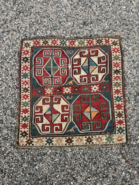 Antique Shahsavan Soumakh bagface , size: ca. 44x44cm / 1’5ft by 1’5ft  http://www.najib.de                   