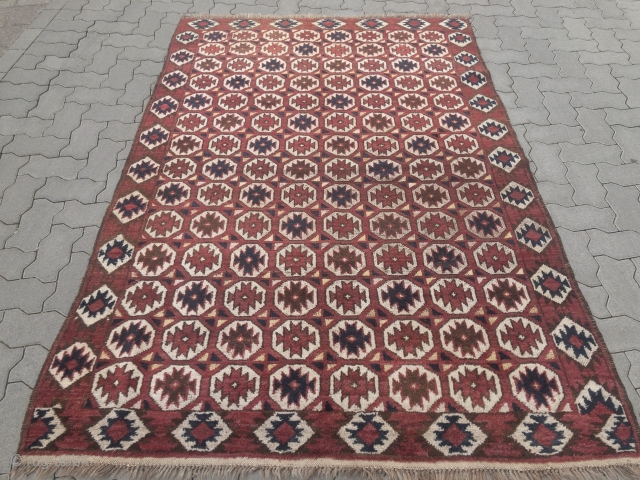 Antique Central-Asian rug (Uzbek? / Beshir?), size: 220x150cm / 7'3''ft x 5'ft                     