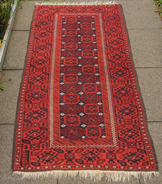 Antique Baluch rug with Mina Khani design , origin : North-East Persia , Khorossan province . Size : ca 170cm x 95cm ( 5'6''ft x 3'1''ft )      