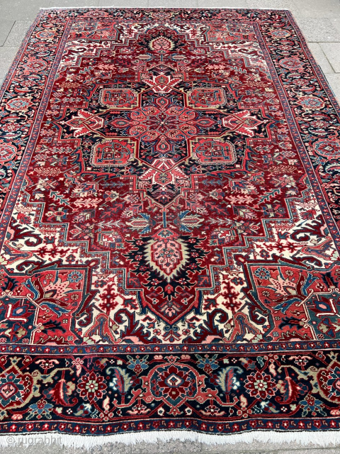 Exquisite Antique Persian Heriz rug, age: circa 1920. Size: 365x255cm / 12ft by 8’4ft beautiful earthy colors. http://www.najib.de               