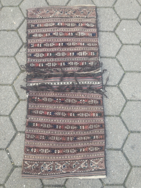 Antique doublebag or so called Khorjin, Baluch? Veramin area?? Not sure about the origin. 125x53cm / 4'1''ft x 1'7''ft              