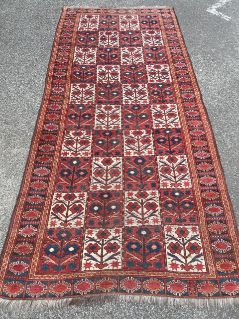 Antique Turkmen Beshir carpet, age: circa 1850. Origin: Amu Darya region.  Beautiful tree design with red and white field. Size: ca. 305x145cm / 10ft by 4’8ft http://www.najib.de     