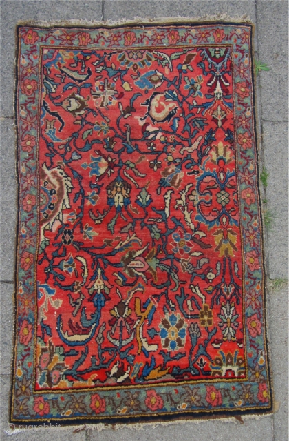 Antique Persian Bidjar Wagireh (sampler rug). Beautiful drawing. size: ca 120x75cm / 4' x 2'5'' Age: circa 1900.
               