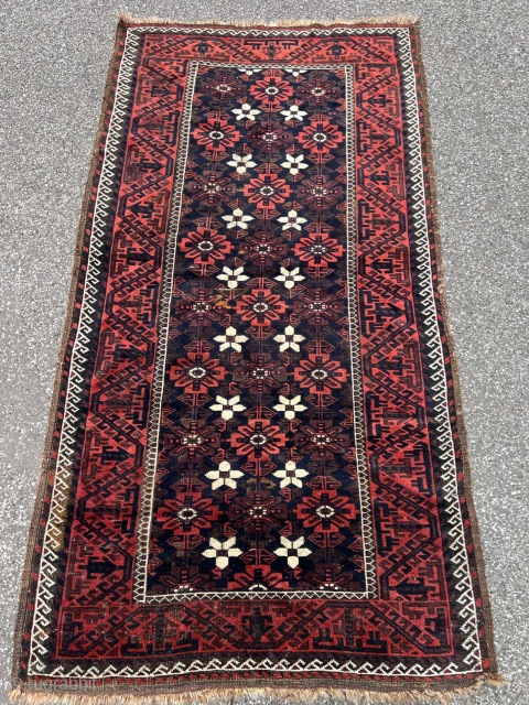 Very nice antique Mina Khani Baluch rug, size: 192x103cm / 6'3''ft x 3'4''ft  http://www.najib.de                  