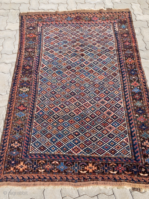 Antique Kordi rug from Khorassan, Northeast Persia, 19th century, very nice cube design. Size: ca. 182x120cm / 6ft x 4ft             