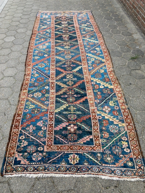 Antique Persian Heriz / Bakhshayesh long rug, size: ca. 370x130cm / 12'2''ft x 4'3''ft                   