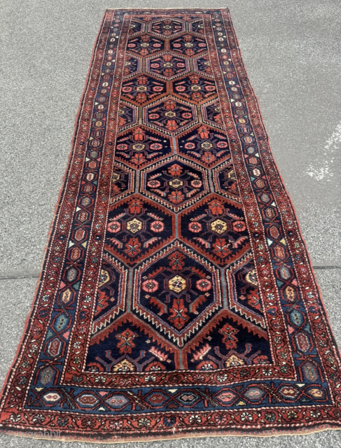 A very nice antique Kurdish village rug from the 19th century. Size circa 360x125cm / 11‘9ft by 4‘1ft http://www.najib.de              