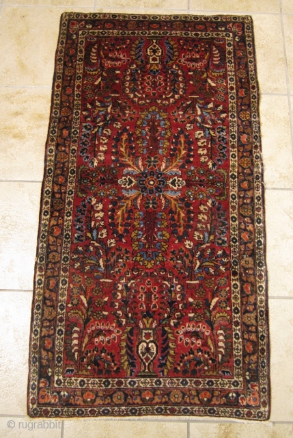 Antique Sarough rug, small Poshti size: 125x65cm / 4'1''ft x 2'1''ft www.najib.de                     