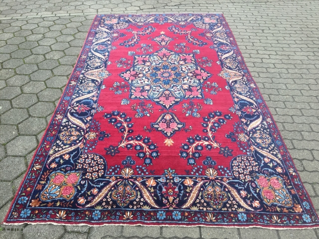 Fine antique Persian Yazd carpet, age: circa 1920, size: ca. 335x185cm / 11ft x 6'1''ft                  