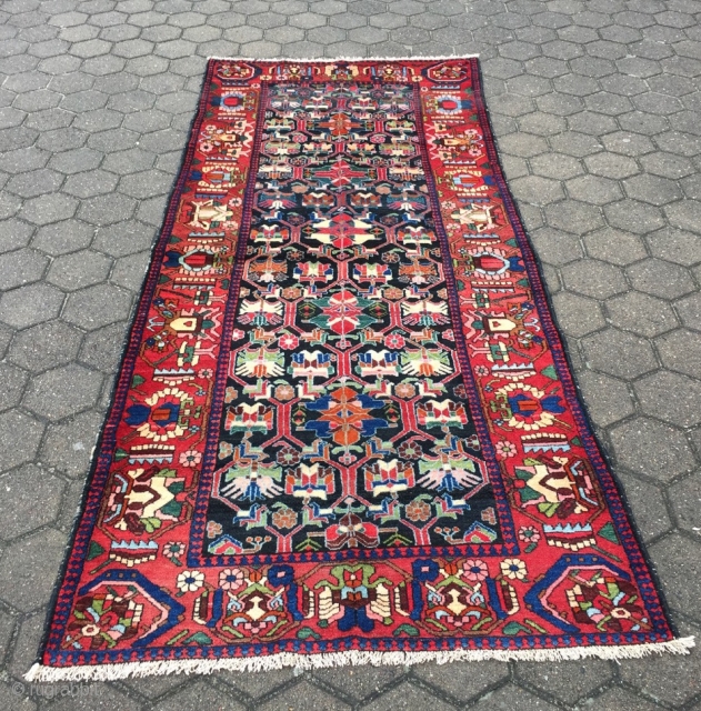 Antique Persian Bakhtiary long rug in good and clean condition, age: circa 1920, size: ca. 310x135cm / 10'2''ft x 4'4''ft             