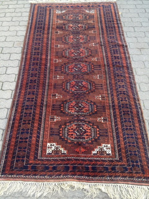 Large antique Baluch rug, fine quality. Size: 242x122cm / 8ft x 4ft www.najib.de                    