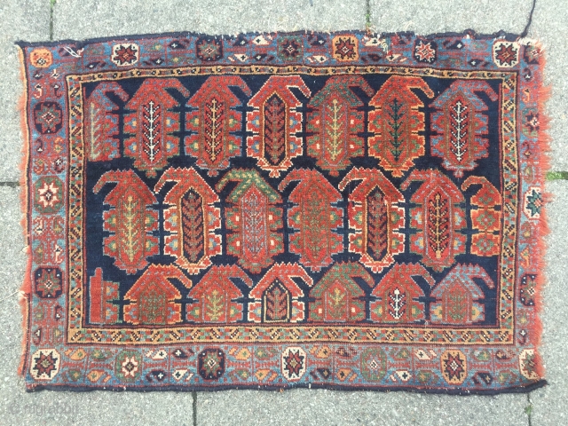 Very nice large Afshar bagface, 19th century, all natural colors, age: 19th century, size: 78x55cm / 2'6''ft x 1'8''ft              