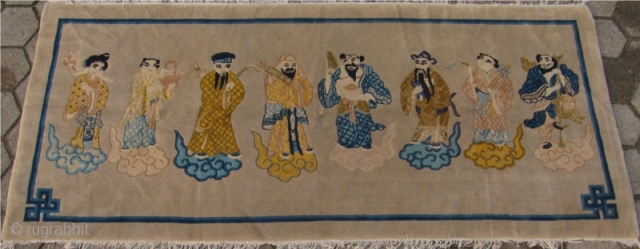 Very nice Chinese Peking pictorial rug. Circa 1920. Size: ca 245x105cm / 8'1'' x 3'5'' www.najib.de                 