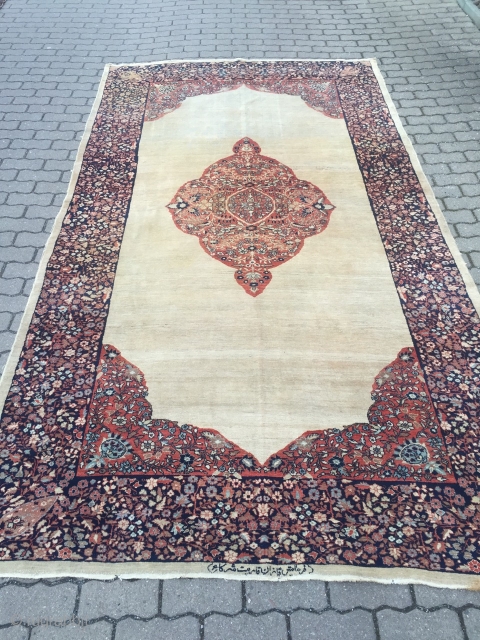 Fine antique Persian Ferahan carpet from the well known Ghazan workshop , size: ca. 335x185cm / 11ft x 6'1''ft , some wear in the upper area.       