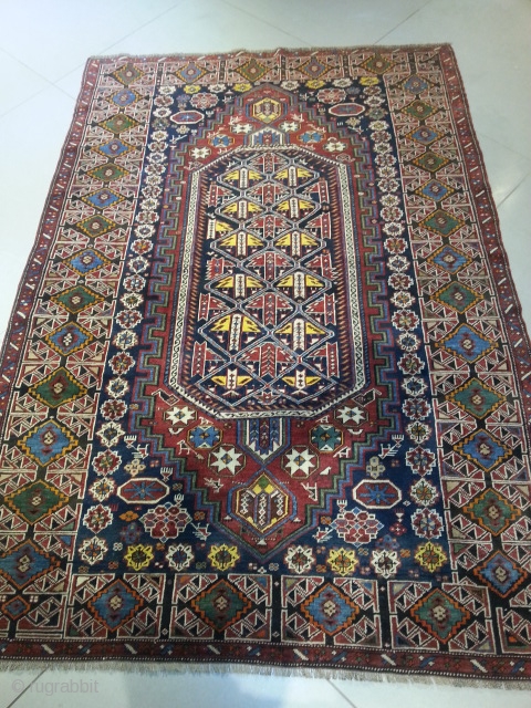 Kuba Konagend, Vogel design, Caucasian antique rug, early 20th century.perfect condition
size: 2.15 X 1.45       7' X 4'
          