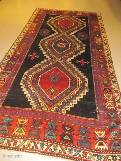 ref:914 /Chirvan Shahnazar Caucasian antique rug dated 1308 A.H - 1890 A.D , in excellent condition , no holes no repairs mint , size 3.30 x 1.60 , 10'10 x 5'3  