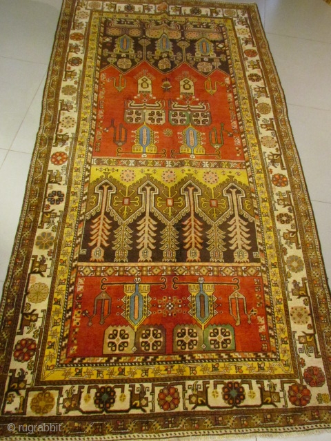 ref: S433 / Khottan Turkmen Antique Rug ,perfect condition ,size 3.25x1.75 cm , 10'8"x5'9"                   