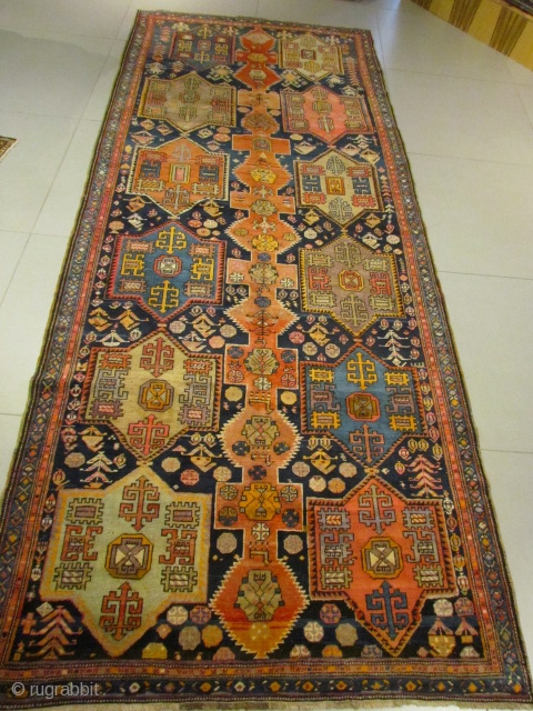 ref: 1638 /Chirvan Caucasian Antique Rug,perfect condition , size 3.60x1.50 cm , 11'10"x4'11"                    