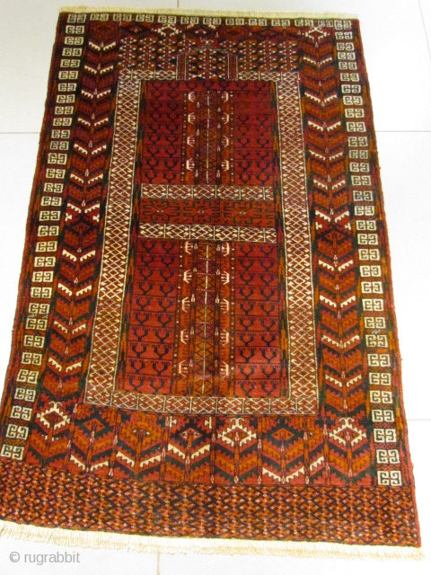 ref: s2275 /boukhara Khatchlou Antique Prayer Turkmen ,perfgect condition , size 1.50x1.00 cm , 4'11"x3'3"                  