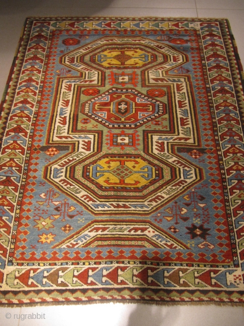 ref: S188 / Kuba Ordoutch, Caucasian antique rug end of 19th century,
Size: 5'3 X 4'3  /  1.60 x 1.30
Contact number: 0096170381112          