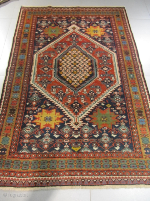 ref: S175 /CHIRVAN CAUCASIAN ANTIQUE RUG , VERY UNUSUAL PATTERN END OF 19TH CENTURY, perfect condition
size: 1.90 X 1.20  /  6' X 3'        