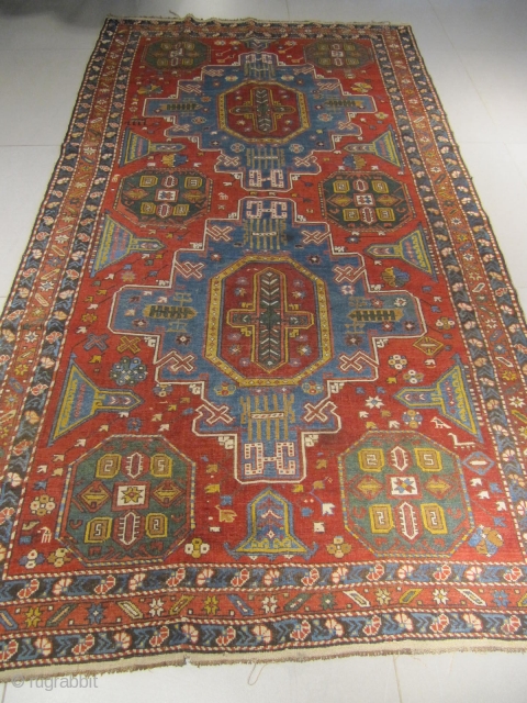 ref: S198 / OKKUBA KONAGEND CAUCASIAN ANTIQUE RUG 19TH CENTURY 10% SMALL REPAIRS 
size: 2.95 X 1.60  /  9' X 5'          