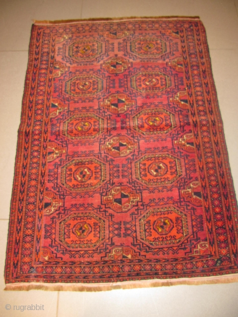 ref: S174 /  Boukhara Turkmen antique rug, 19th century, perfect condition
size: 120 X 085  /  3' X 2'            