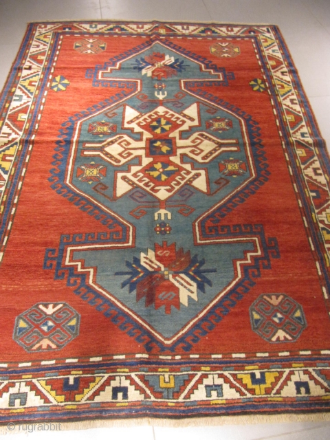 ref: 509 Kazak-Loripambak-Caucasian antique rug, 19th century, perfect restored condion
size: 260 X 180  /  8' X 5'

              