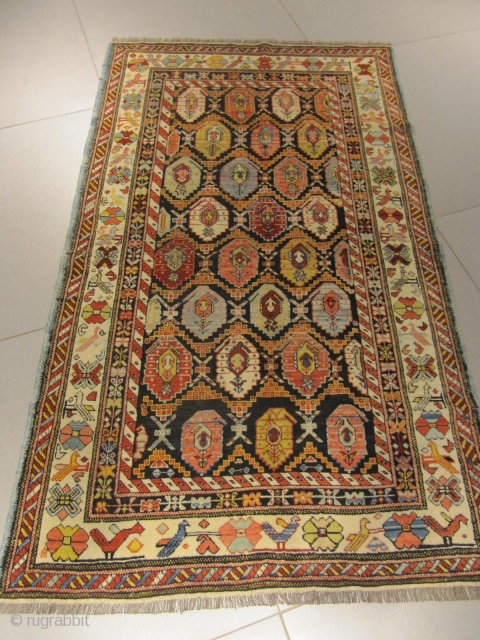 ref: S1401 / Kuba Khilla Caucasian antique rug, 19th century, perfect condition
size: 175 X 110  /  5' X 3'            