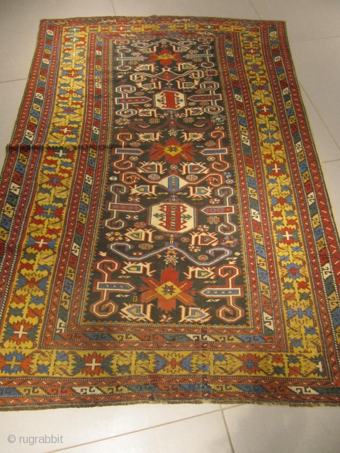 ref: S216 / Kuba-Peripedil-Caucasian antqiue rug, 19th century, perfect repaired condition
size: 195 X 130  /  6' X 4'             