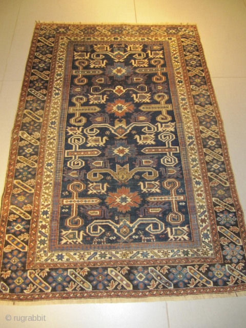 ref: S1988 / Kuba Peripedil Caucasian antique rug, 19th century, perfect condition
size: 160 X 110  /  5' X 3'            