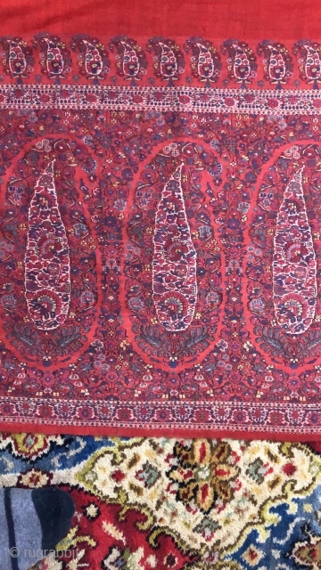 Exceptional antique kashmir shawls in excellent condition it measures 116 inches  by 53 inches . 9.8 feet long 4.5 feet wide 
Beautiful colours 
Ask for the price     