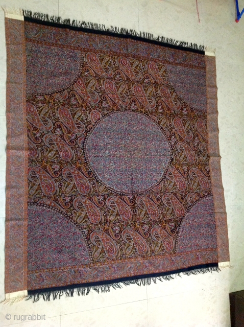 Rare antique kashmir moon shawl circa 1800. The shawl is in excellent condition. Colours are very bright. It has no moth holes or fading. Its a collection peace.     